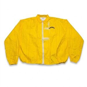 Vintage 90s Camel Joe Cigarettes Tyvek Windbreaker Jacket Yellow Large/XL Promo
